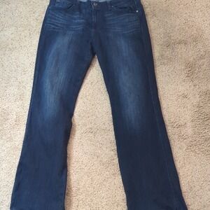 7 For All Mankind Dark Blue Straight Leg Jeans